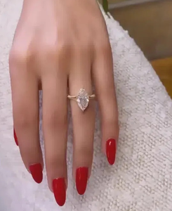 Bague en diamant Marquise Moissanite blanche Bague de fiançailles 3.00 ct - Product Image 2