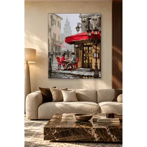 คู่รักฟิดาที่ร้านกาแฟริเวอร์ไซด์สตรีท ภาพพิมพ์บนผ้าใบ - Product Image 4