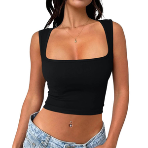 Women Knitted 100% Cotton Solid Color Halter Neck Crop Tank <b>Top</b> Hip Hop Style Tassel & Lace Green - Product Image 2