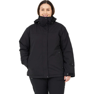 High Street Women's Black <b>Quilted</b> Winter Jacket With Fur Trim Hood Windproof Full Sleeve Regular Length Polyester <b>Wadding</b> Coated - Product Image 6