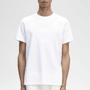 เสื้อยืดคอ100% ทรงสลิมฟิตสำหรับผู้ชายคอกลมคุณภาพสูง200กรัมออกแบบโลโก้แบบเรียบๆสไตล์ลำลอง - Product Image 3