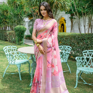 AKSHARA LINEN COTTON SAREE VÊTEMENTS TENDANCE EN GROS - Product Image 1