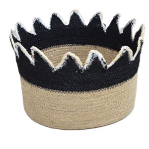 Eco friendly Jute <b>Round</b> <b>basket</b> with Jute & color seagrass with design direct export from Golden Jute product - Product Image 1