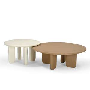 Table basse réglable de dessus en béton rond moderne de haute qualité Style du désert fait à la main pour le produit en vrac de salon - Product Image 3