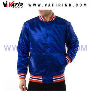 Blouson bombardier de baseball universitaire personnalisé pour hommes veste en satin grande taille broderie vierge en soie tricotée en gros pour la saison d'hiver et le collège - Product Image 4
