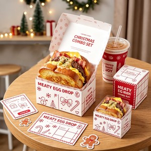 Caja de Embalaje de Papel para Alimentos, Personalizada con Logotipo, para Llevar, para <span class=keywords><strong>Donuts</strong></span>, Sándwiches de Huevo, Pasteles, Venta <span class=keywords><strong>al</strong></span> <span class=keywords><strong>por</strong></span> <span class=keywords><strong>Mayor</strong></span> de Enten - Product Image 1