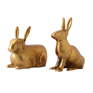 Sculpture en forme de lapin métallique en aluminium de conception faite à la main Sculpture animale en métal de couleur or vente supérieure - Product Image 1
