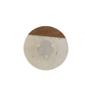 Lazy Susan de madera y mármol con aspecto de tono de mármol disponible para restaurantes y cafeterías a un precio asequible - Product Image 2