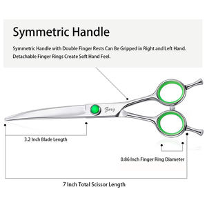 Ciseaux de toilettage professionnels pour chiens, acier inoxydable 440C, or Rose, coupe droite, 8 '', importé du japon - Product Image 5