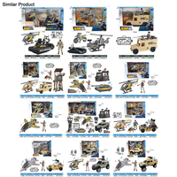 Vente en gros de kit de jeu militaire bateau-bateau camion de combat moto avion de transport hélicoptère enfant garçon jouet de base de l'armée intelligente