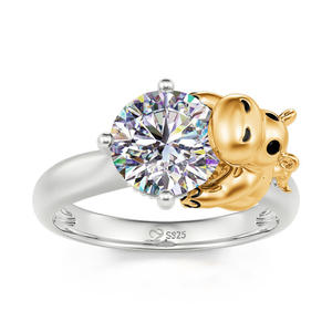 Bague de fiançailles Jeulia Hug Me Gentle Hippo en argent sterling à coupe ronde - Product Image 3