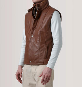 Veste en cuir véritable pour homme, utilisation hivernale, col montant tendance, logo frontal, imperméable, respirante, nouvelle arrivée - Product Image 3