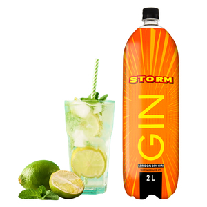 Ginebra Brasileña Destilada y Mezclada Attiva, Económica, 2L, 40% ABV, Aroma Botánico, Lista para Mezclar, Botella de Plástico Sostenible - Product Image 3
