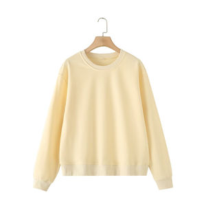 Sweatshirts ras du cou à épaules tombantes 100% coton éponge française Streetwear surdimensionné Logo personnalisé Sweatshirts coréens unis - Product Image 4