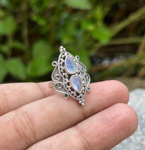 Rainbow Moonstone Ring Boho Style Natural Healing Gemstone Jewelry Custom Size Perfect <b>Gift</b> <b>for</b> <b>Her</b> Elegant <b>Spiritual</b> Design - Product Image 4