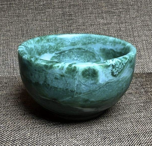 Ensaladera grande de resina ODM hecha a mano con textura de mármol y frutero con patrón de remolino Aqua usado - Product Image 3