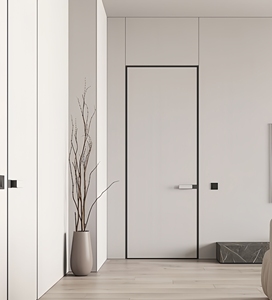 Puerta Oculta Interior sin Marco de Diseño Nuevo 2026, Puerta Secreta Invisible de Madera Sólida de Estilo Minimalista - Product Image 6