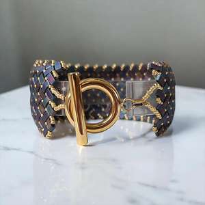 Bracelet manchette en perles faites à la main-Manchette pour femmes et filles - Product Image 6