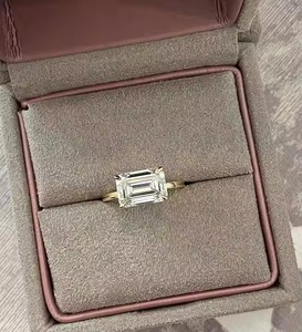 Délicat 2 carats laboratoire cultivé taille émeraude diamant Solitaire bague de fiançailles classique promesse de mariée bijoux fins pour la fête de mariage - Product Image 1