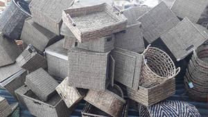 ตะกร้าผักตบชวาแบบชนบทที่ทำด้วยมือและที่จัดเก็บอเนกประสงค์ - Product Image 4