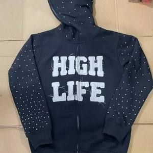 Temporada de otoño Hombres 100% Fibra de bambú Bordado desgastado Sudadera con capucha Jersey de manga larga de alta calidad con bolsillos Logotipo personalizado - Product Image 5