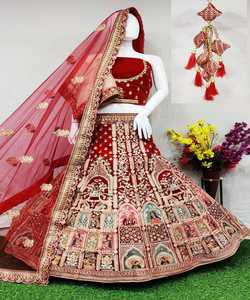 เสื้อผ้าชุดแต่งงาน lahenga choli ดีไซเนอร์ใหม่ - Product Image 4