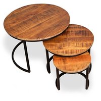 Morden Tables basses rondes noires en bois massif personnalisables et minimalistes lot de 3 pièces pour meubles de salon