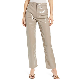 Pantalon skinny en similicuir respirant pour femme, taille haute, style moderne, pantalon en cuir PU pour la saison printanière, style décontracté - Product Image 2