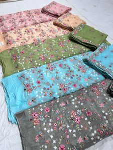 Tela bordada de gasa de excelente calidad para hacer vestido de fiesta cultivado para Bodas de proveedor indio - Product Image 3