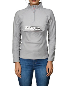 Chaqueta de lana Polar cálida con cremallera de cuarto respetuosa con el medio ambiente, chaqueta duradera transpirable con bolsillo frontal y logotipo personalizado - Product Image 6