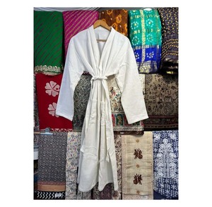 Unisex Luxury Organic Cotton Waffle <b>Robe</b> Summer Night Wear Kimono Bathrobe Home Use <b>Spa</b> <b>Robe</b> for Women Plus Size Christmas - Product Image 1