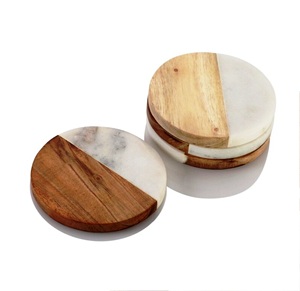 Custom Marble Acacia <b>Wood</b> <b>Coasters</b> Slate Natural <b>Wood</b> and Marble Mango <b>coaster</b> Made in India - Product Image 4