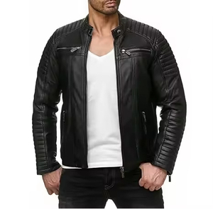 Chaqueta de Cuero Ligera para Hombre, Hecha a Medida, Transpirable, Informal, Cálida para Invierno, Cómoda, Chaquetas de Cuero OEM - Product Image 3