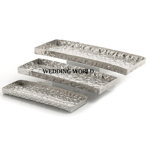 Set of Three Metal <b>Chocolate</b> Tray Silver plated Designer <b>Chocolate</b> Platter Classic Stylish fancy <b>Chocolate</b> Tray - Product Image 1