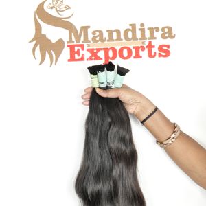 100% Cuticule Brute Alignée Vierge Indien Temple Extensions De Cheveux Humains Couleur Noire En Vrac Dentelle Tissage Lâche Profonde Super Vague Style - Product Image 4