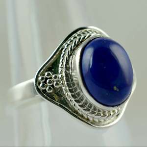 Bague Bohème Pierre de Naissance de Septembre Lapis Lazuli en Argent Sterling 925 Fait Main avec Pierre Précieuse Ovale Bleue Naturelle – Cadeau Idéal Bijou Certifié IGI - Product Image 4