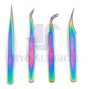 Pince à cils multicolore Pince à cils en acier inoxydable Pince à cils anti-statique Outil d'applicateur professionnel pour les sourcils - Product Image 2