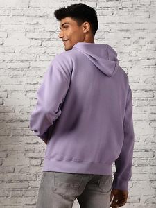 Men's Custom Logo 400 GSM <b>Thick</b> <b>Fleece</b> Thermal Hoodie Oversized Drop Shoulder Sweatshirt 100% Cotton Winter Wholesale Solid - Product Image 4