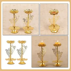 Portavelas dorado decorativo para decoración del hogar, Juego de 2 - Product Image 6
