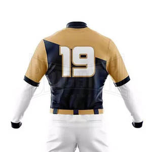 เครื่องแบบกีฬาเบสบอลแห้งเร็วใส่สบายผ้าซับลิเมชันเต็มตัวกระดุมเต็ม - Product Image 6