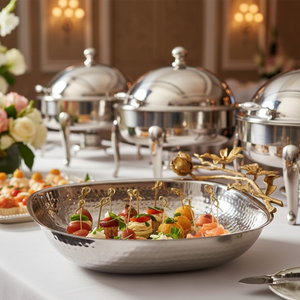 ถาดเสิร์ฟโลหะแก้วดีไซน์ทันสมัยเคลือบเงาสีทองหรูหรา |   ขาตั้งอเนกประสงค์ปลอดภัยต่ออาหาร เป็นมิตรกับสิ่งแวดล้อม สำหรับใช้ในบ้านและร้านอาหาร - Product Image 4