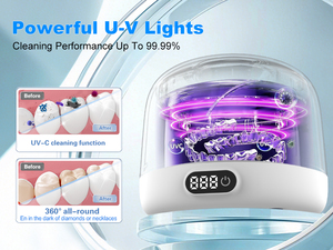 Nouveauté : Nettoyeur ultrasonique dentaire domestique 200 ml avec lumière UV pour prothèses dentaires, appareils orthodontiques et <span class=keywords><strong>bijoux</strong></span> - Product Image 3