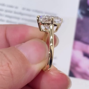 5.00ct Lab Grown Yellow Gold Solitaire Engagement <b>Ring</b> SQ Cushion Cut IGI Certified D-E-F Color VVSVS Clarity <b>Diamond</b> <b>Rings</b> - Product Image 2