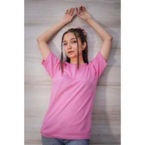 Camiseta grande monocromática rosa para ella - Product Image 4
