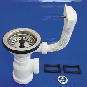 T-2-CR 1 1/2 Bottle Trap with Overflow and Basket Valve. - Product Image 1