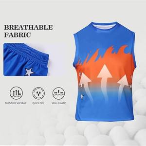 BSCI Summer Kids Outdoor Sportswear <b>Boys</b> Youth Basketball Vest <b>Short</b> <b>Suit</b> Wholesale Plus Size Available Sets Style - Product Image 3
