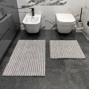 Alfombra de Baño de Microfibra Chenille Gris Melody, Antideslizante, Suave, 50x80 cm - Product Image 5