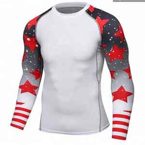 2025 personalizado al por mayor de manga larga logotipo sublimado impreso Spandex Rashguard con protección solar Diseña tu propio equipo MMA venta - Product Image 1