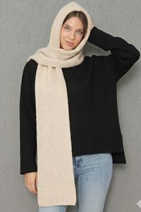 Women's Soft Textured Knitted Hooded Scarf Keeps Warm Stylish and Comfortable Stylish Look Autumn Winter ODM OEM Service - Product Image 5