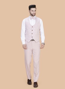 Conjunto de Traje Completo de 5 Piezas para Hombre, Color Rosa, Elegante, Suministro Directo de Fábrica, Disponible para Bodas, Graduaciones y Eventos Corporativos - Product Image 2